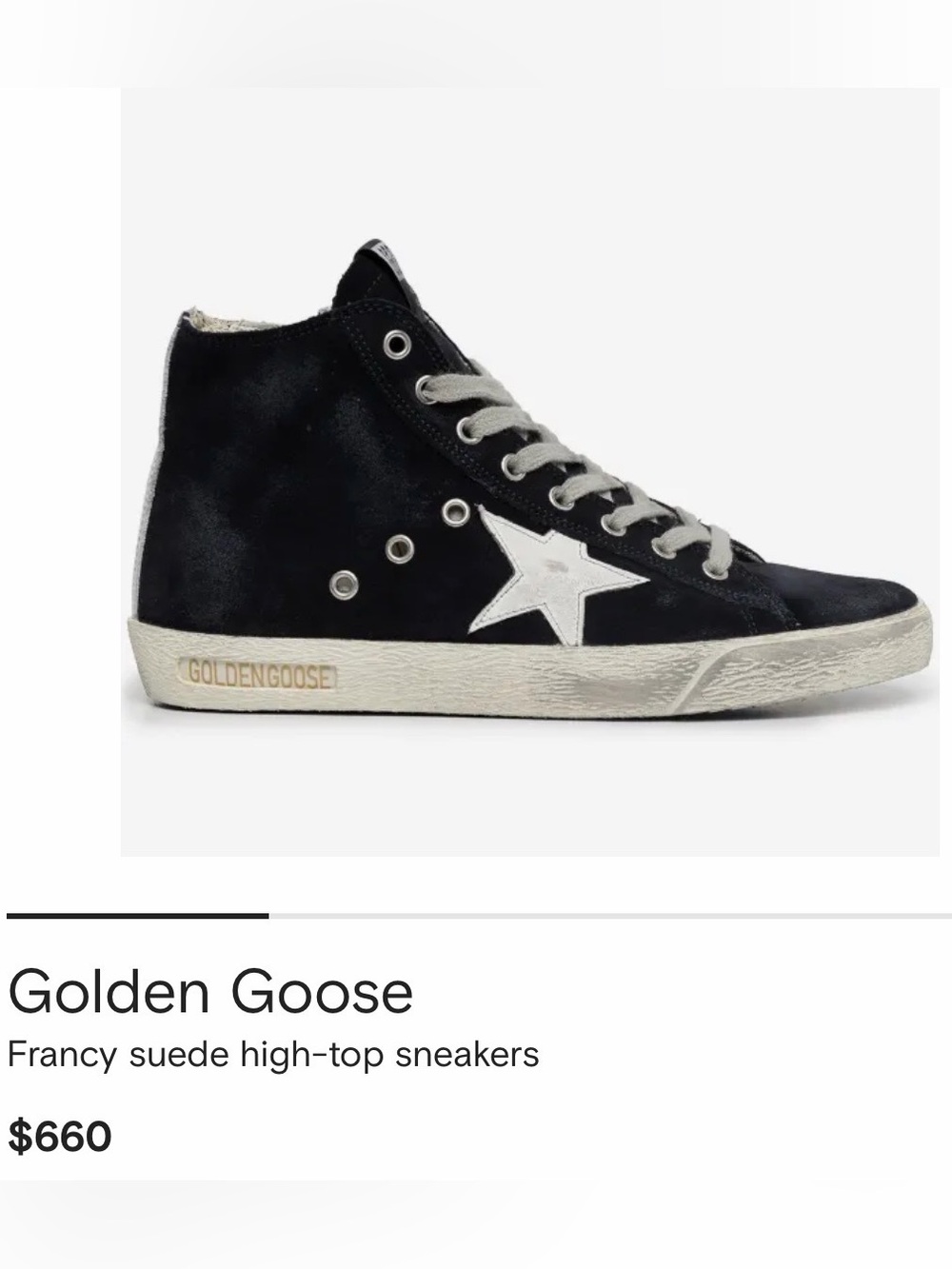 NWOT Golden Goose Navy Francy Suede Sneakers - Size 38